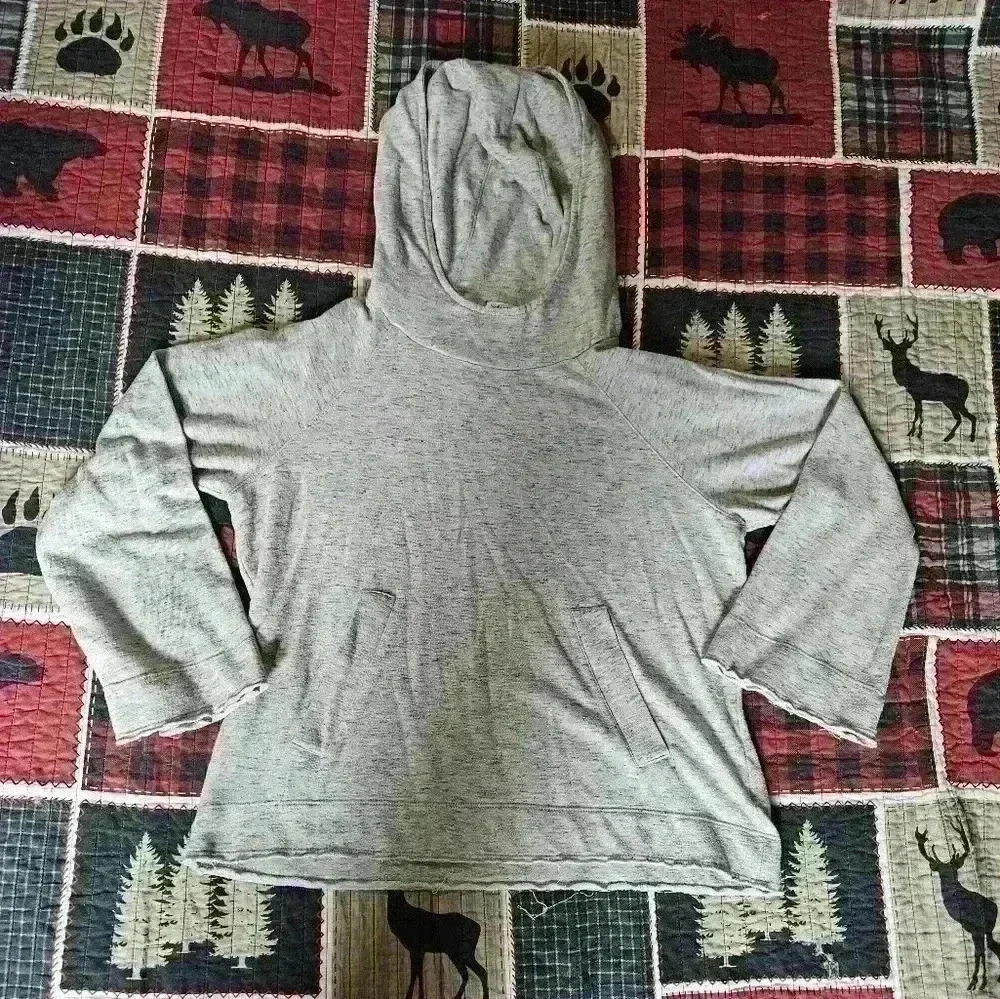 Splendid gray large maternity hoodie